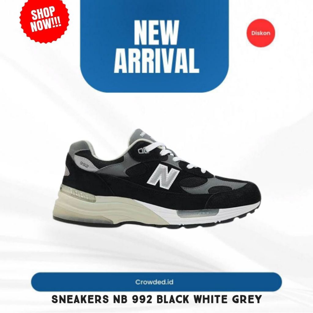(CROWDED) Sneakers NB 992 Black White Grey