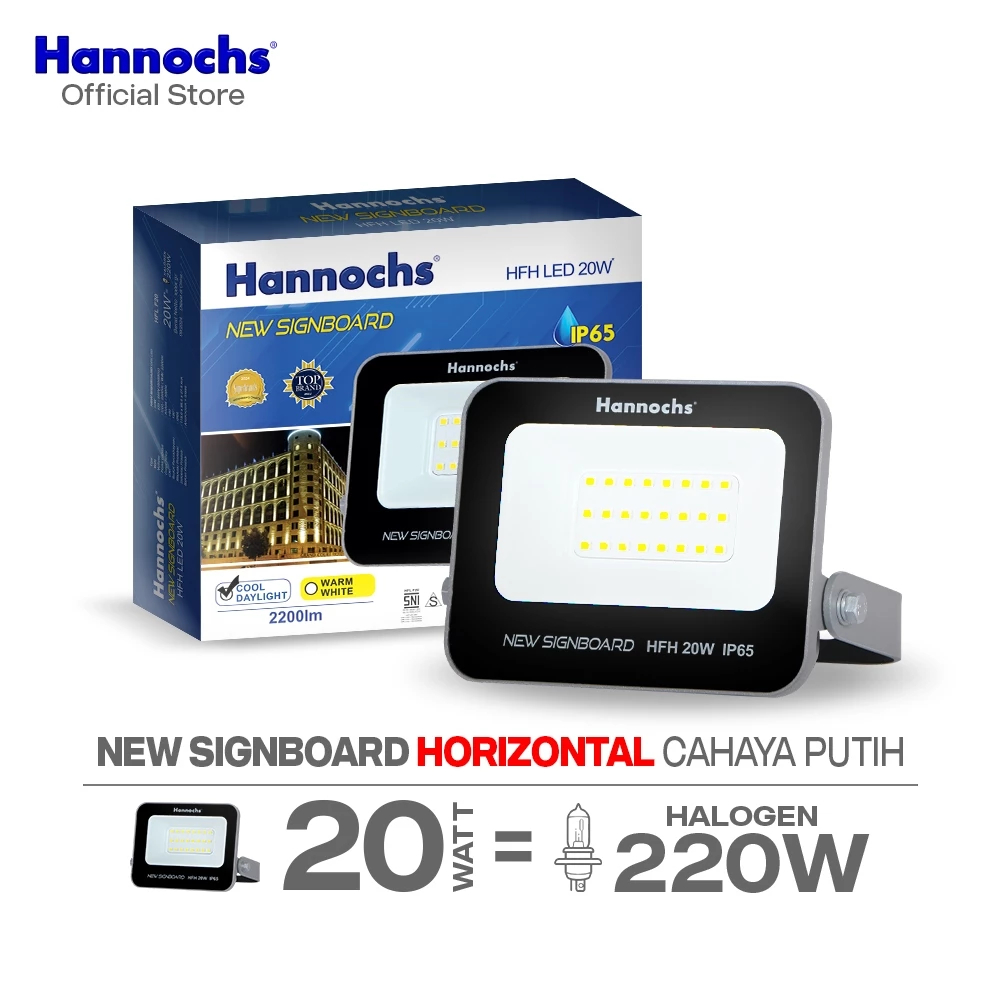 Hannochs Lampu Sorot  20W | LED Floodlight Signboard Cahaya Putih 20W