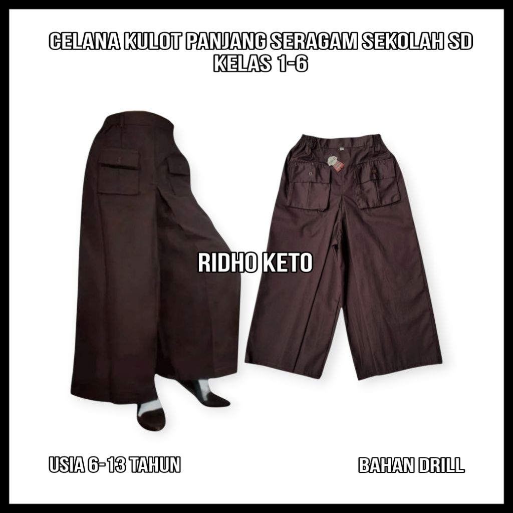 Rok celana kulot Panjang seragam pramuka sekolah SD anak perempuan