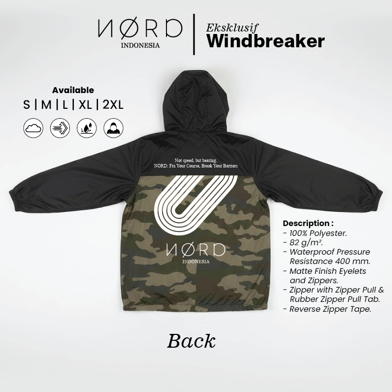 Jaket Lari Windbreaker Nord Limited Edition Black Forest Camo | Jaket Running | Windbreaker