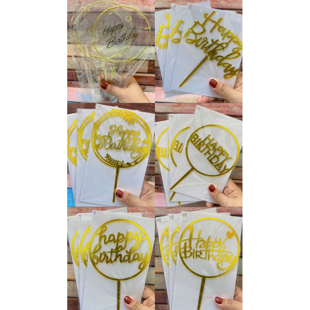 Topper acrylic happy birthday kue ulang tahun makassar