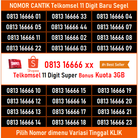 Kartu Perdana Nomor Cantik Telkomsel Simpati 11 Digit Edisi Spesial | Support Jaringan 4G 5G