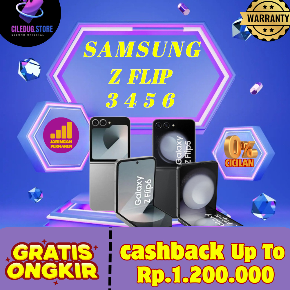 SAMSUNG GALAXY Z FLIP 6 | 5 | 4 | 3 5G 512GB 256GB 128GB  SECOND RESMI INDONESIA