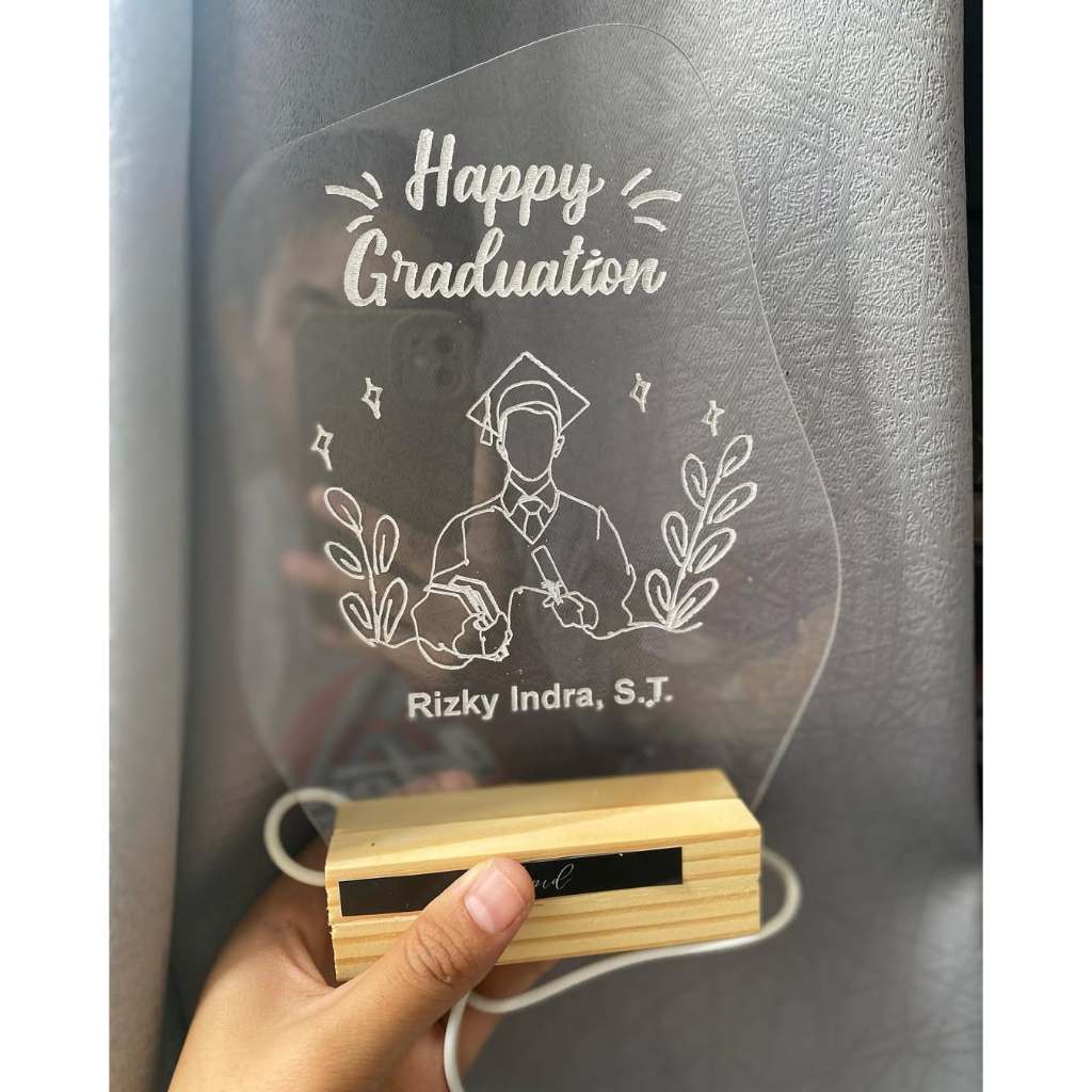 KADO WISUDA AKRILIK CUSTOM LAMPU GIFT LED