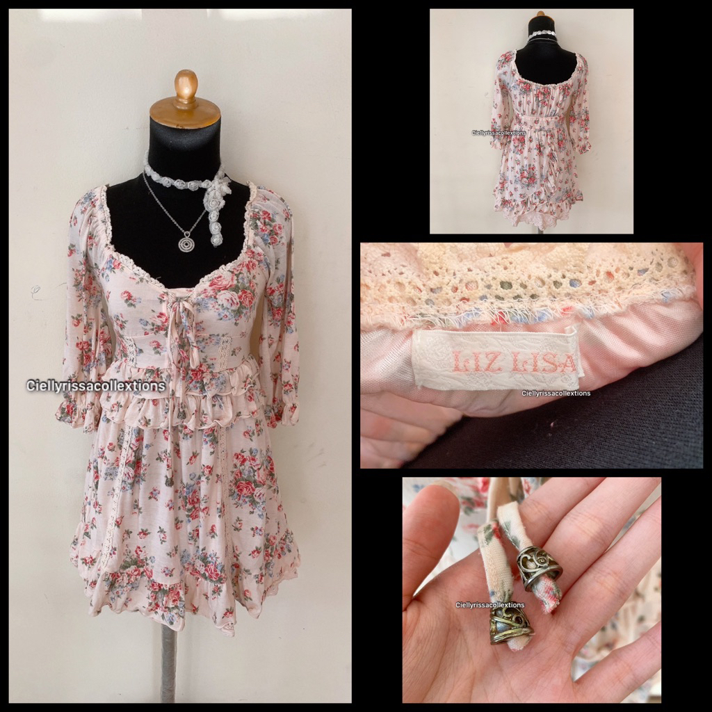 (PRIVATE COLLECTIONS ) LIZ LISA FLORAL PINK PASTEL MINI DRESS #JAPANESECLOTHES