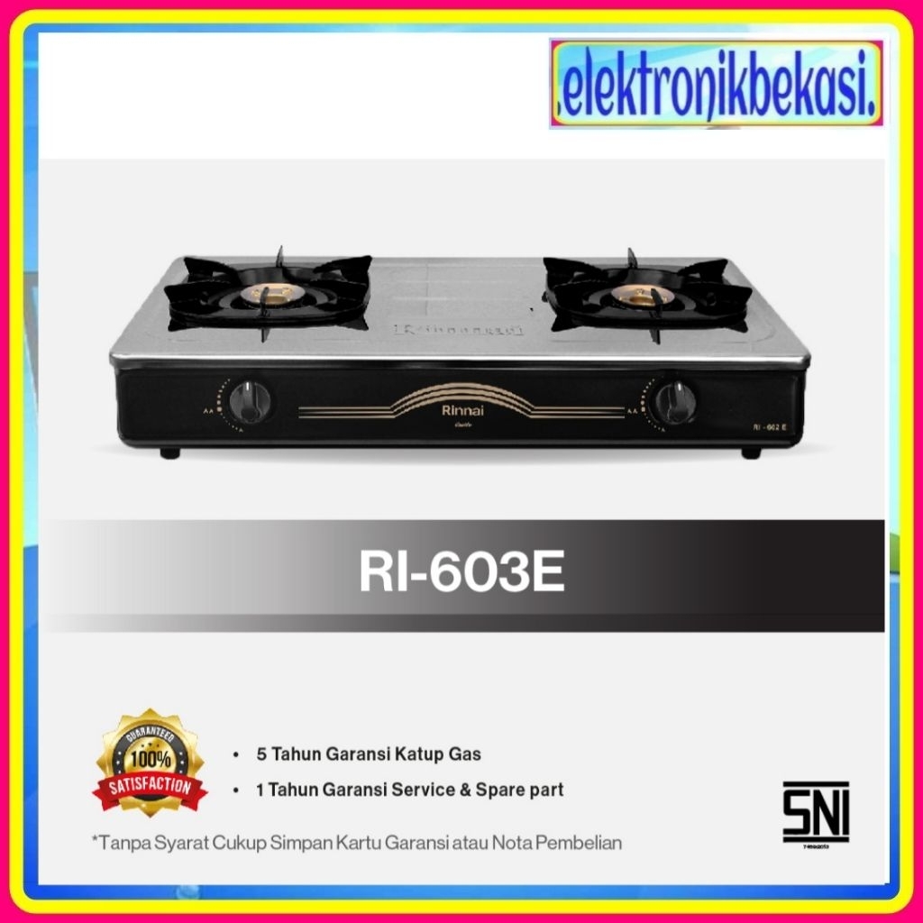 KOMPOR GAS RINNAI RI 602 E / KOMPOR GAS RINNAI 2 TUNGKU RI602E / RINNAI RI-602E