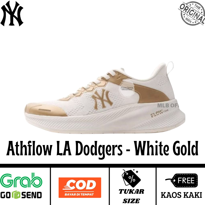 Athflow NY Yankees Sneakers Shoes White Gold