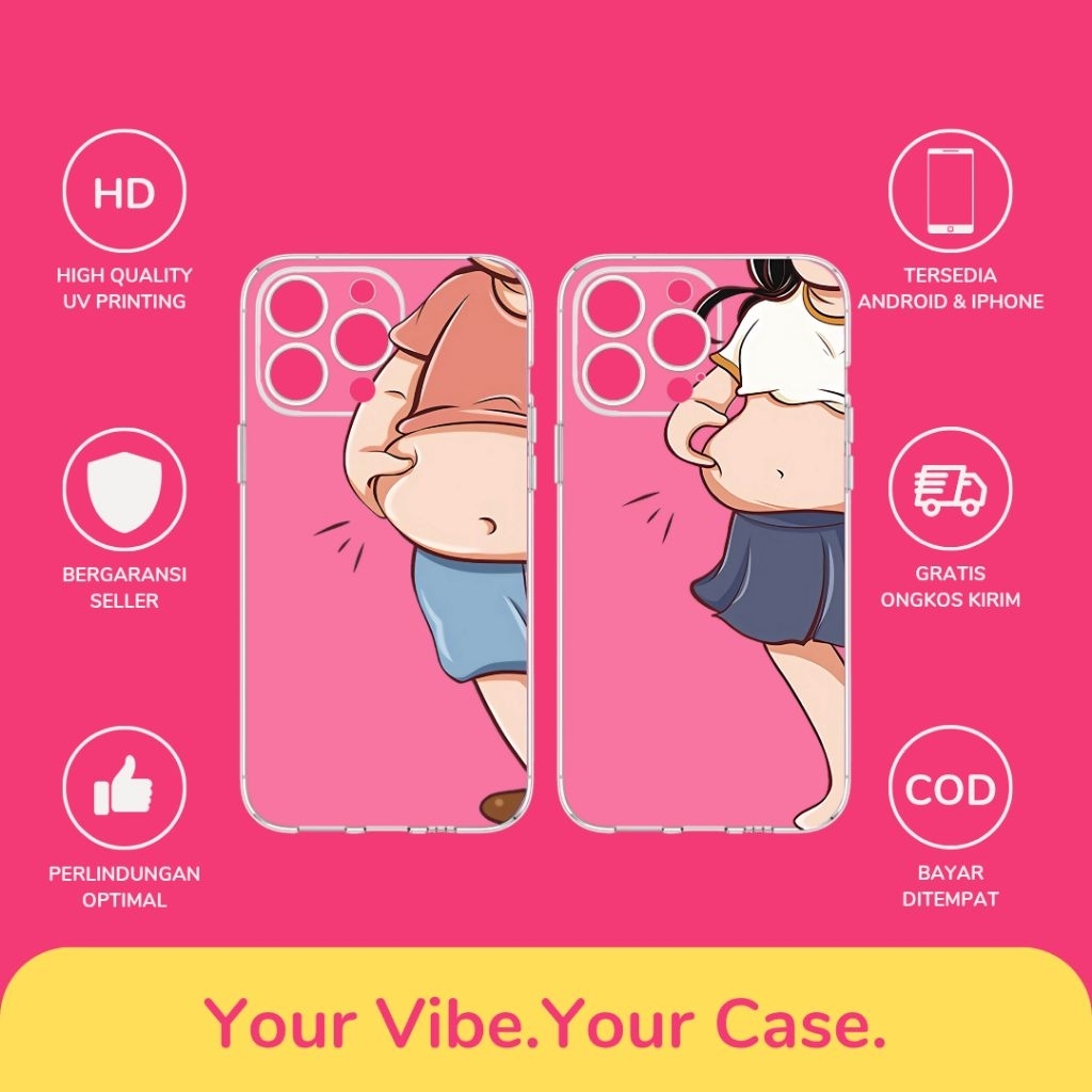 Custom Case Couple Pasangan Bahan Softcase Silicon All Type Hp Android Dan ios