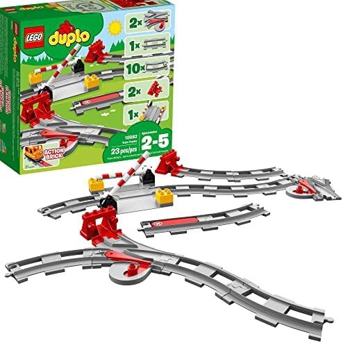 LEGO DUPLO Town Train Tracks Expansion Set 10882 - Building Block Railway Toys Toddlers, Duplo Train