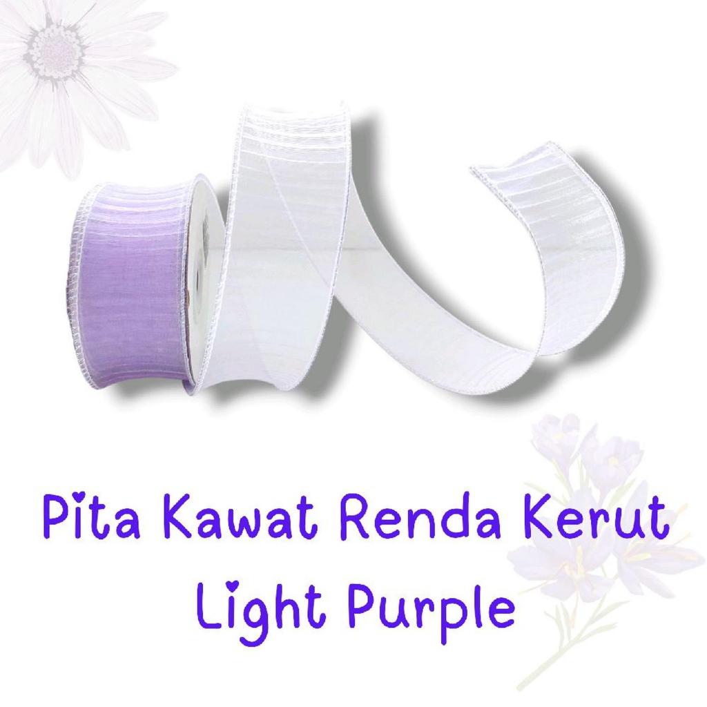 Pita Kawat Renda Kerut - Ungu Muda 1 Roll 10Yard