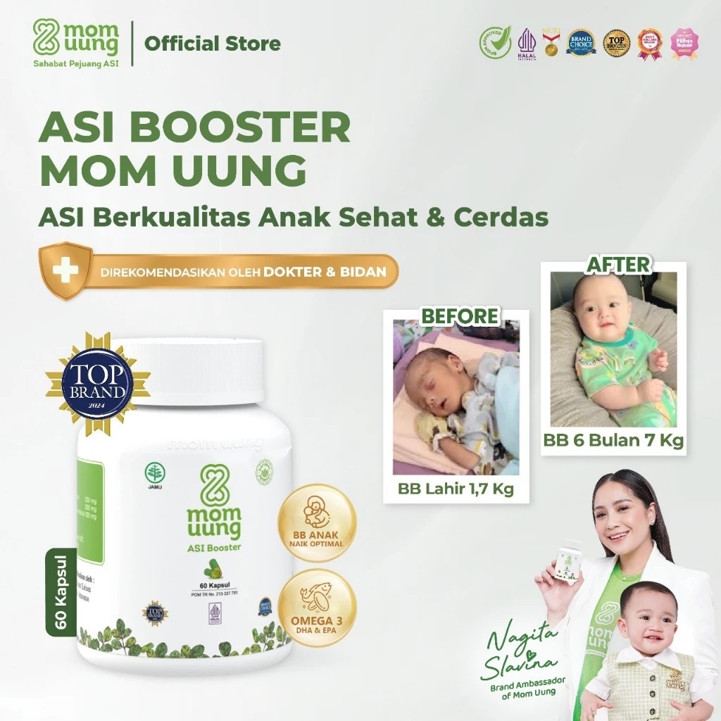 MOM UUNG ASI BOOSTER MOMUUNG 30 60 KAPSUL OBAT PELANCAR PENAMBAH ASI SUPLEMEN VITAMIN IBU MENYUSUI