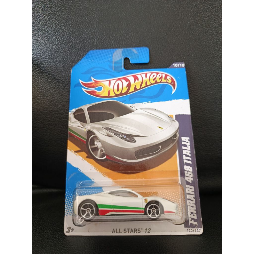 HOTWHEELS FERRARI 458 ITALIA WHITE FLAG
