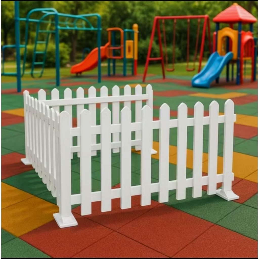 Pagar kayu anak bermain taman putih dekorasi premium pelaminan Anak TK /SD/Mts