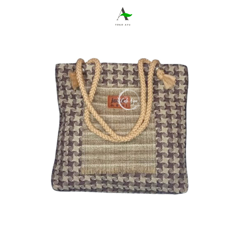 Handbag Goni Motif kecil - Tas Tali Sumbu MINI - Tas Mukena - Tas Tote tali sumbu Kecil