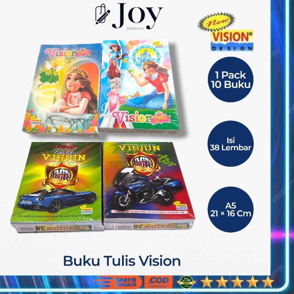 Buku Tulis Vision 38 Lembar Isi 10 Buku (1 Pack)