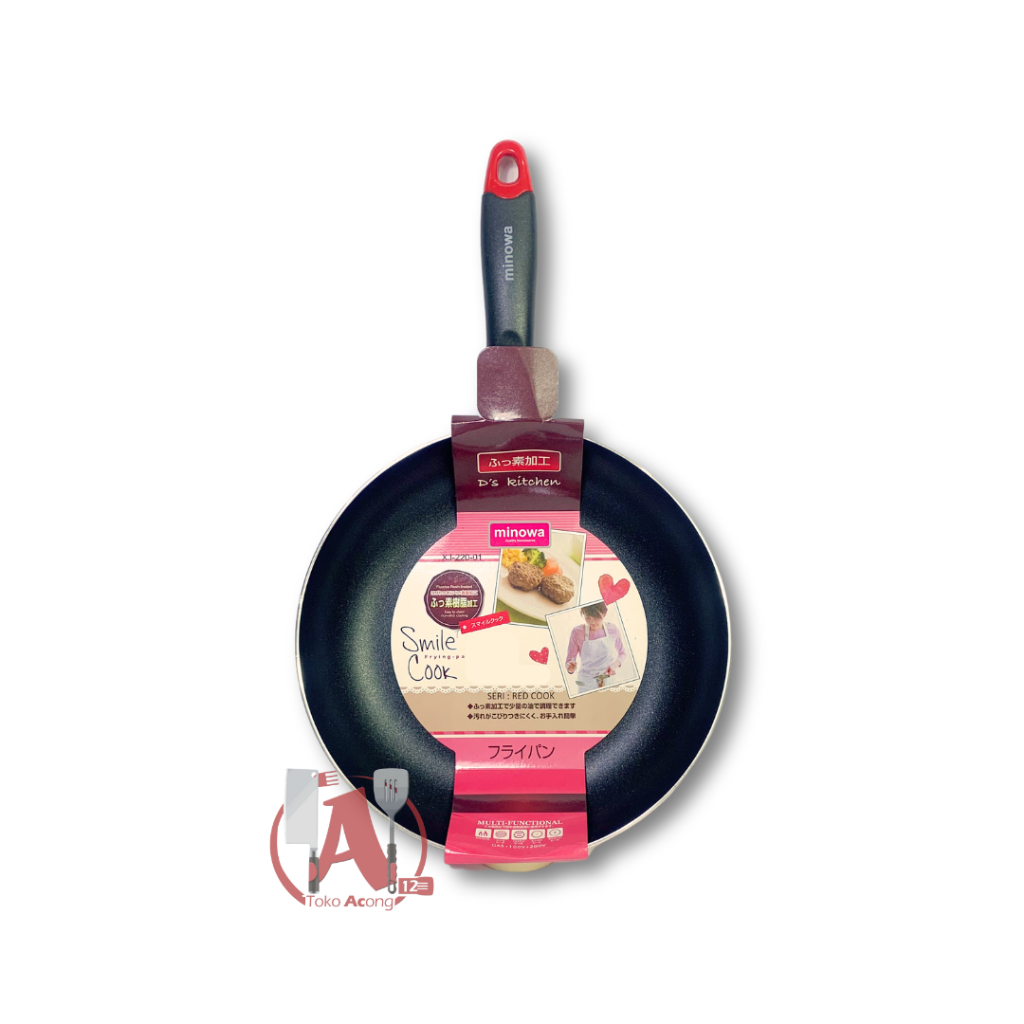 Yoshikawa Fry Pan Wajan Teflon Merah