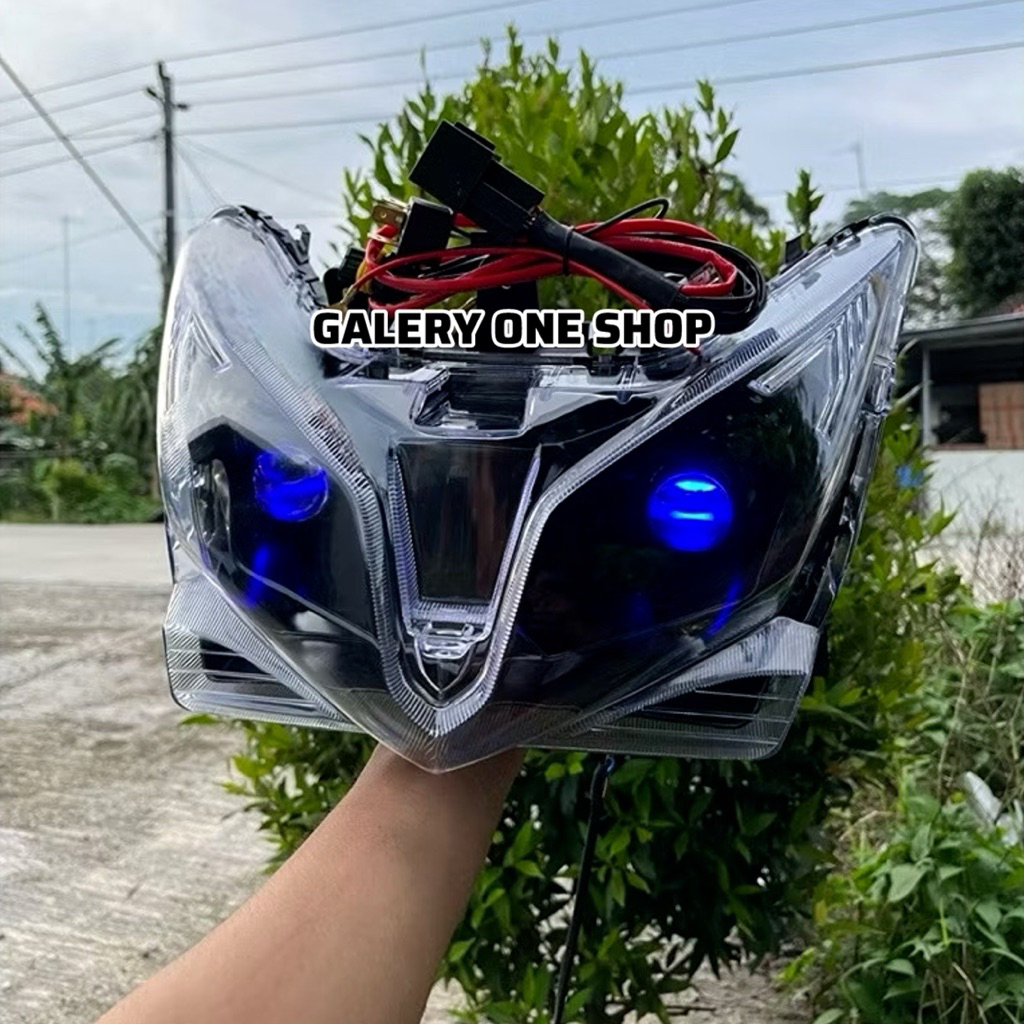 Reflektor Lampu Depan Biled H4 + Socket Vario Techno 125 Kzr 2012 -  2015 Tinggalpasang