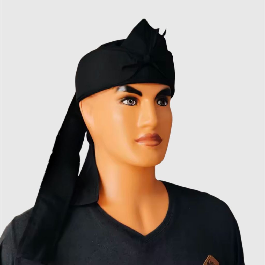 Iket kepala,Udeng Blangkon Sunda Polos Hitam,iket khas Sunda