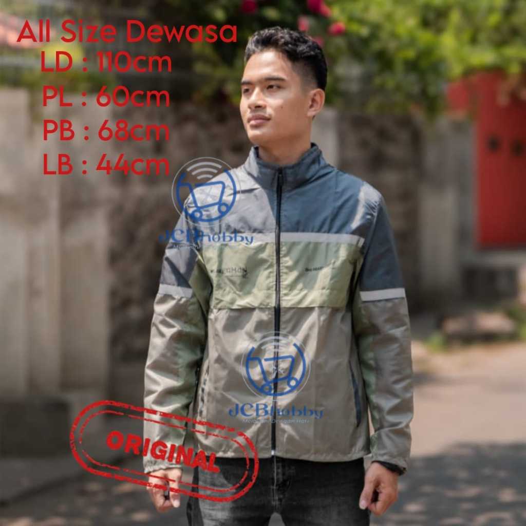 Jaket motor Honda parasut hijau army original