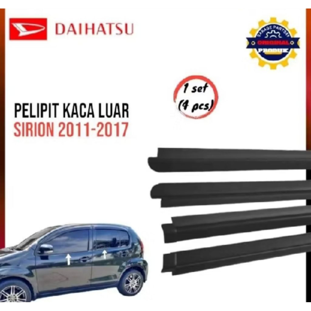karet pelipit kaca luar water strip kaca mobil daihatsu sirion 2011-2017