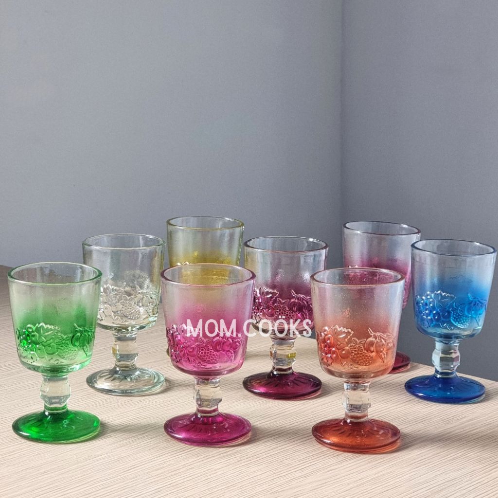 M231 [5 PCS] GELAS KACA GELAS KAKI GELAS MINUM GELAS KOPI GELAS SOUVENIR MOTIF BUAH CASANOVA