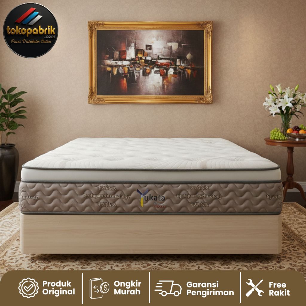 Springbed Yukata Calais Tebal 30cm Plushtop (Double Busa) - Kasur Spring Bed Plushtop Yukata Murah G