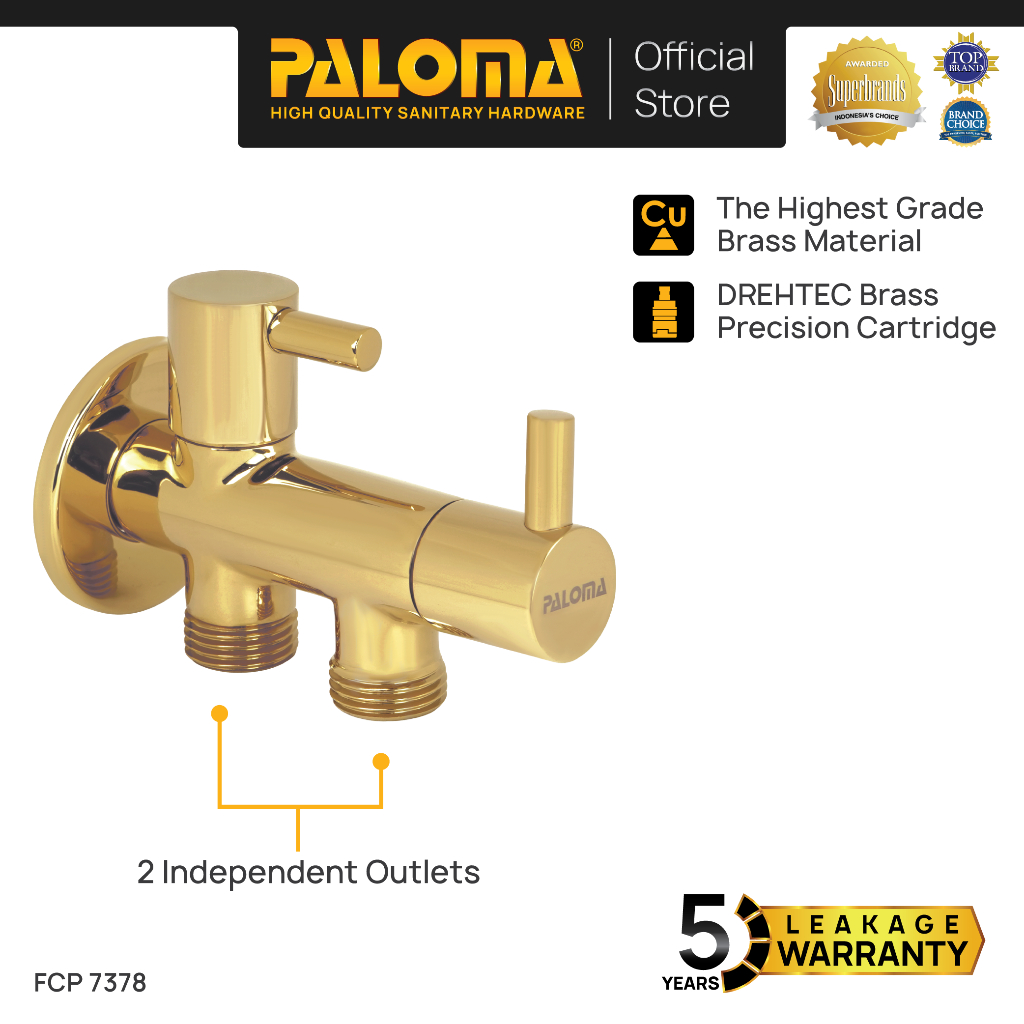 PALOMA FCP 7378 Keran Stop Valve Cabang Faucet Keran Toilet Keran WC Keran Jet Shower Wall Tembok Ke