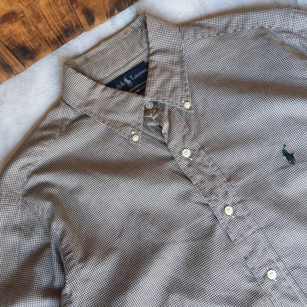 kemeja lengan panjang katun kotak kotak vintage fashion outfit pria