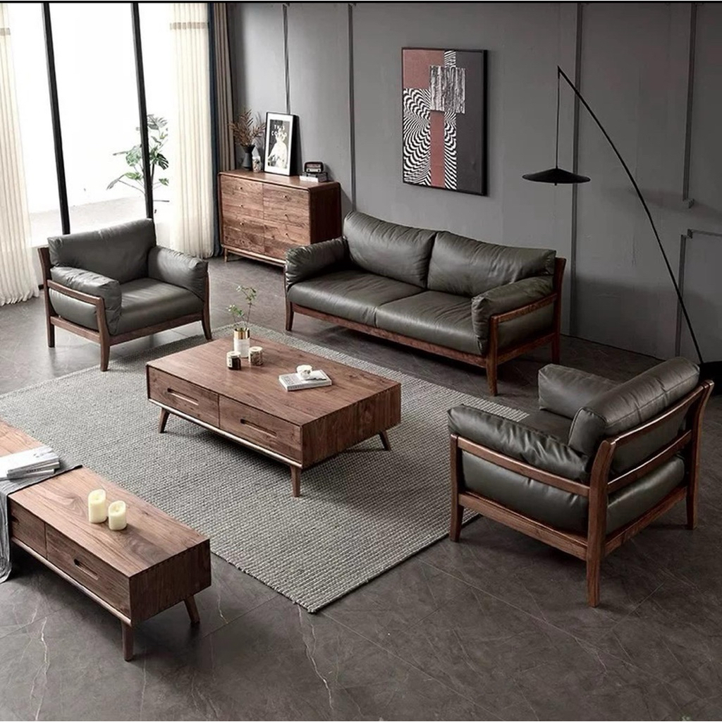 Sofa set tamu Minimalis modern kayu jati berkualitas - kursi tamu mewah kuat