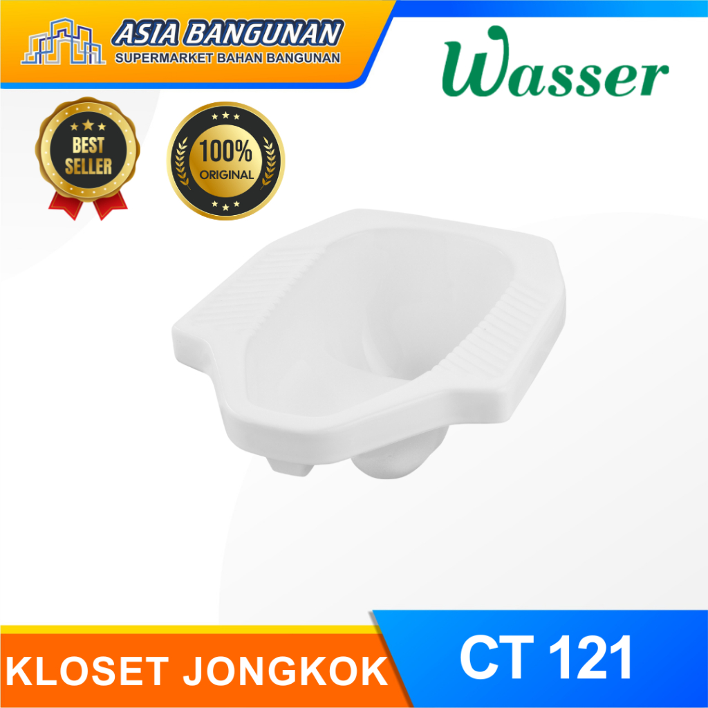 Kloset Jongkok CT 121 Wasser Putih Closet Jongkok [Packing Kayu] - Asia Bangunan