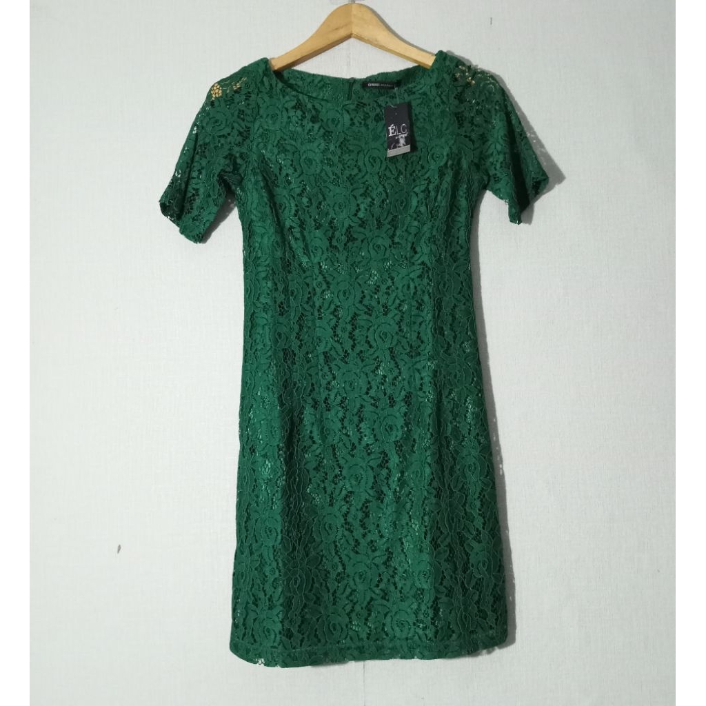 Eprise - Dress Brokat Hijau Size S,M, L