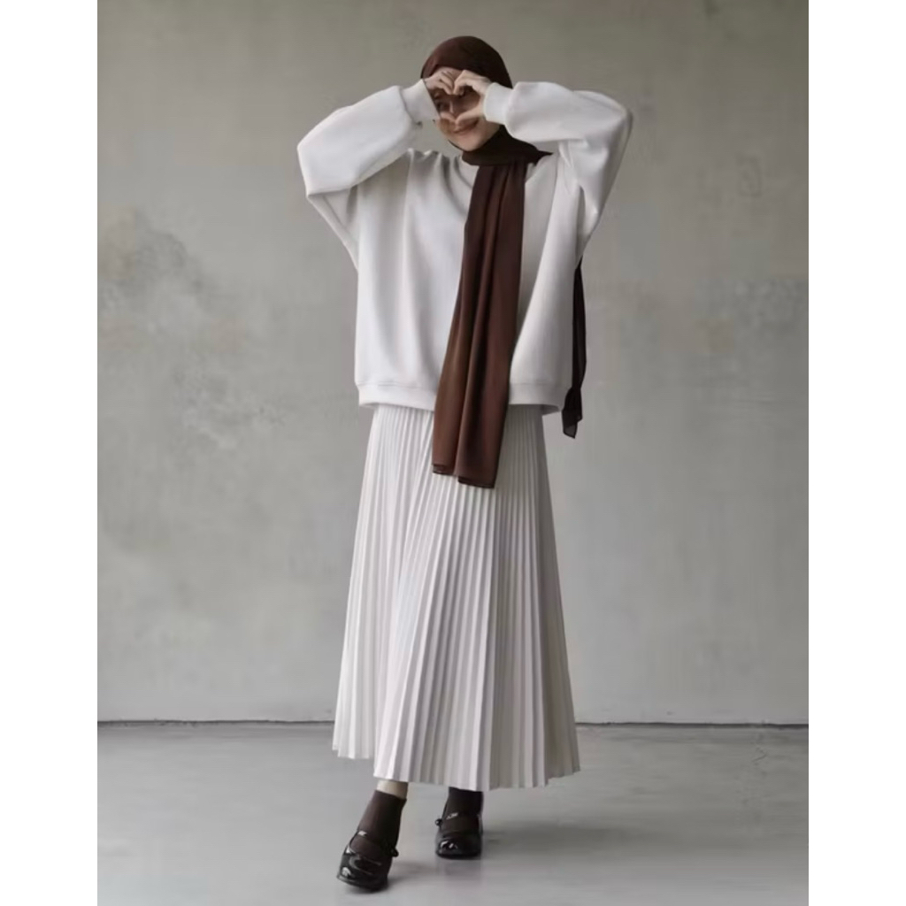 SABA Modest Sunray skirt CREAM