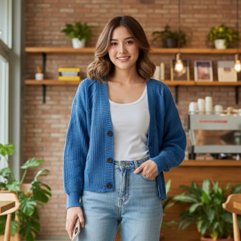 CROP CABLE CARDY / Kardigan Cable Crop Olivia / Crop Outer Rajut Cable /Cardigan Rajut Olior Cable