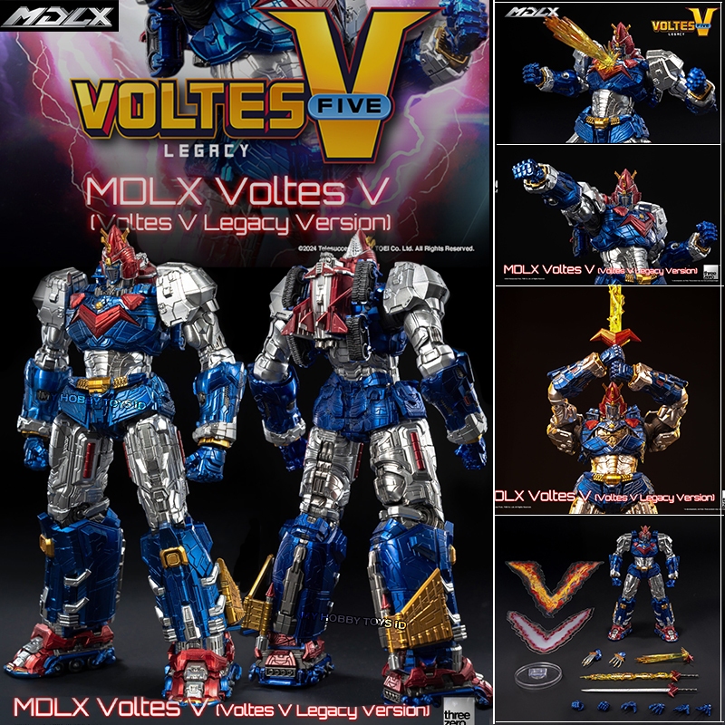 Original Threezero MDLX Voltes V Robot Anime Voltus 5 Legenda Action Figure ikonik legacy version