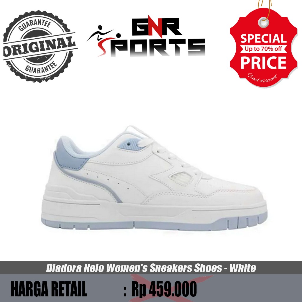 Sepatu Diadora Nelo Women's Sneakers Shoes - White Original 100%