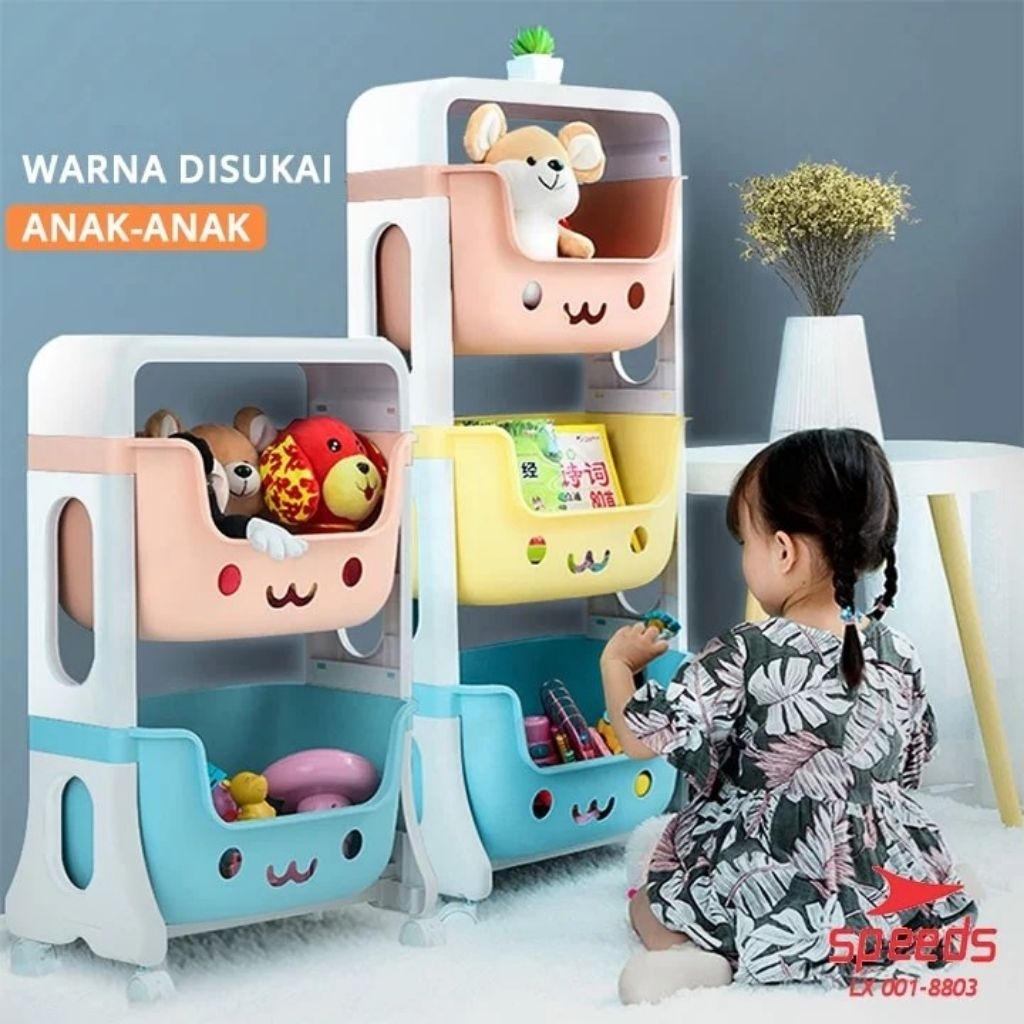 Rak Roda 3 Susun /Tempat Penyimpanan Mainan Anak Rak Mainan Anak [preloved]