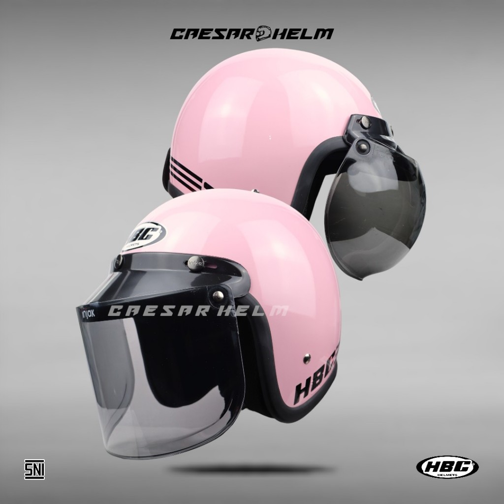 HBC Classic Solid - Bright Pink - Helm Retro - Helm Bogo