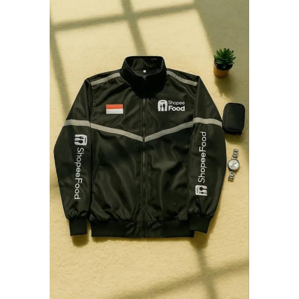 Promo Murah!! Jaket Driver Hitam Shopee Food Bordir