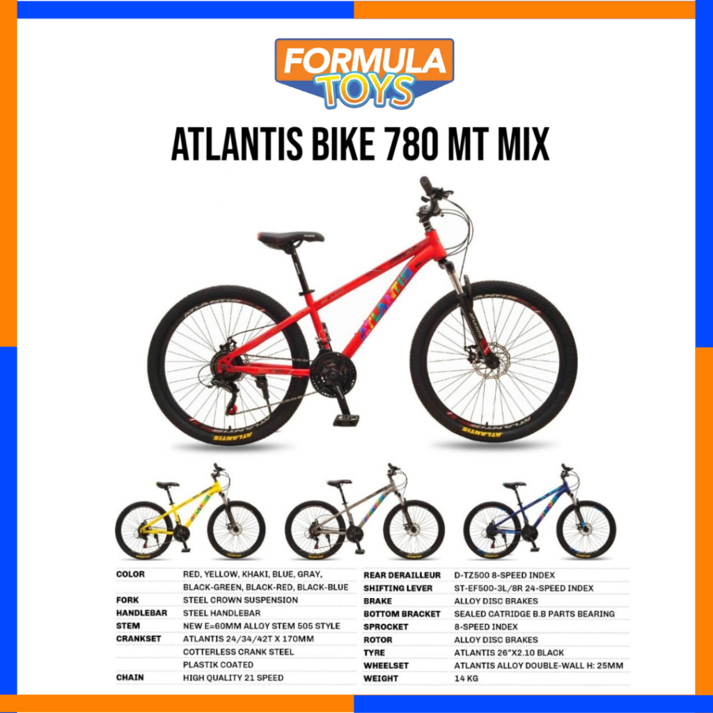 SEPEDA GUNUNG / MTB ATLANTIS BIKE 780 MT 24SPEED INNER CABLE 24INCH 26INCH