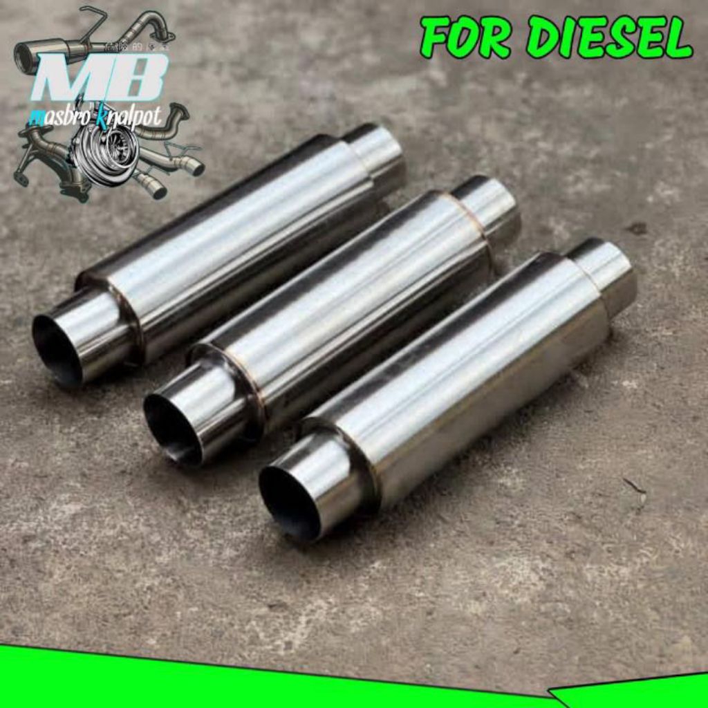 Resonator tabung knalpot diesel semua jenis | tabung peredam suara mobil diesel inlet outlet 2,5 inc