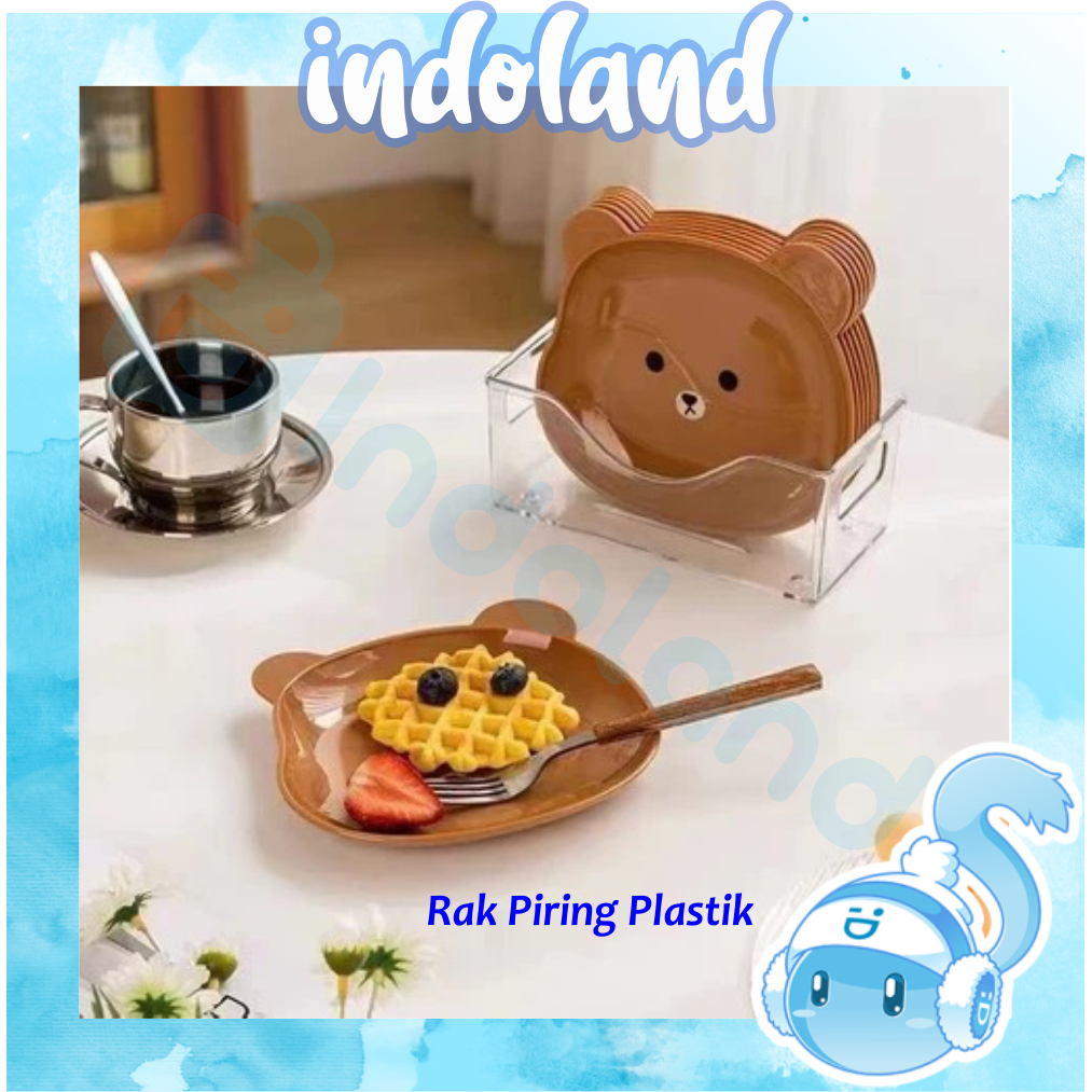 INDOLAND Rak Piring Plastik Serbaguna Tempat Piring Sendok Dapur Organizer Praktis R1118