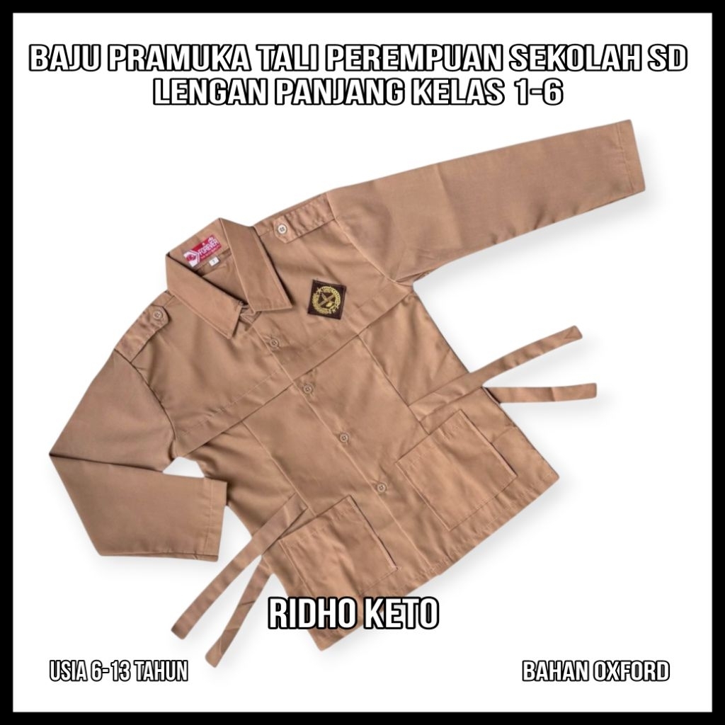 Baju Pramuka SD atasan seragam pramuka SD anak perempuan lengan panjang
