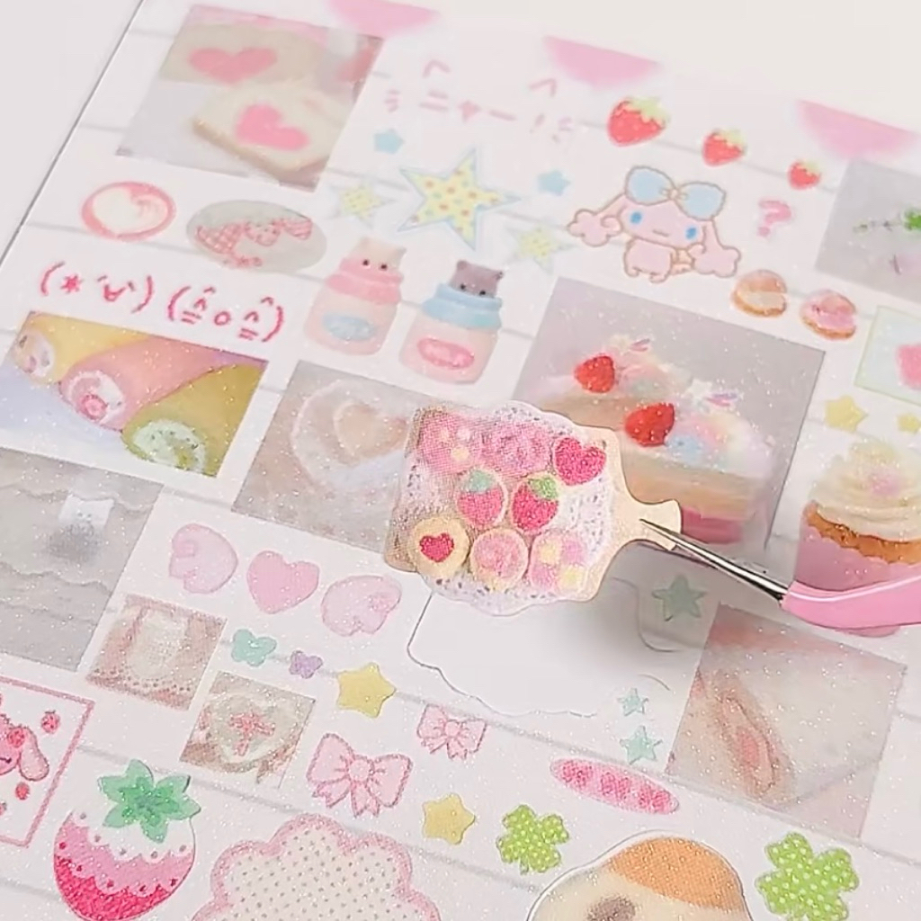 1 lembar candy box sticker sheet - stiker dekorasi pastel deco journaling cute kawaii