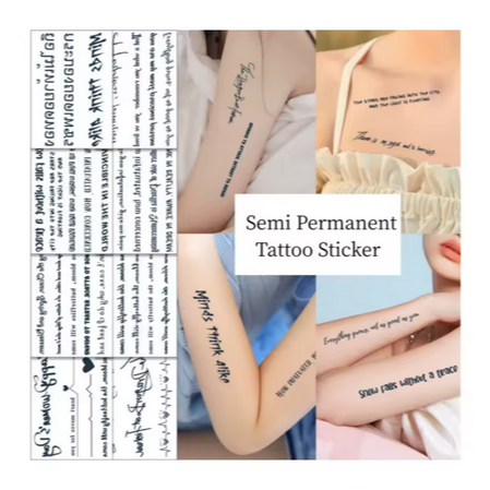 Tatto Temporer Tulisan Inggris Aesthetic Tato Temporary Tulisan Anti Air Tatto Sementara Fruit Ink W