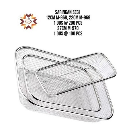 Peniris Gorengan / Tirisan Segi Lubang Stainless / Saringan Segi Stainlees / Tirisan Minyak Goreng 2