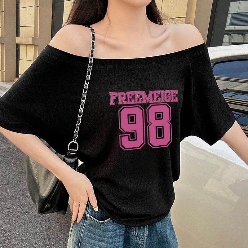 Lovful - Kaos motif kemeja korea style wanita | Bju kekinian bahu terbuka | Atasan terbaru lengan pe