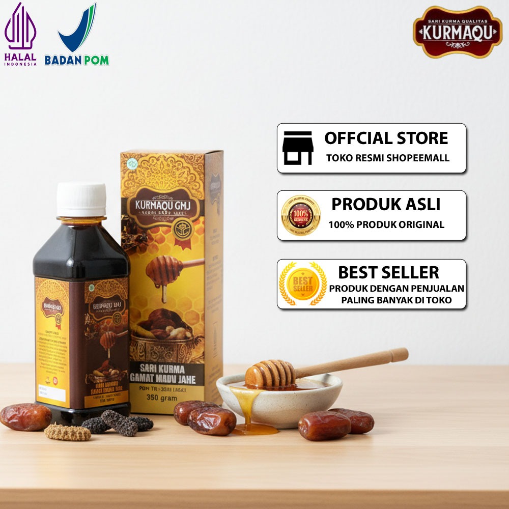 Kurmaqu Sari Kurma Madu Penggemuk Badan Penambah Nafsu Makan Pengobatan Asam Lambung Maag GERD Usus 