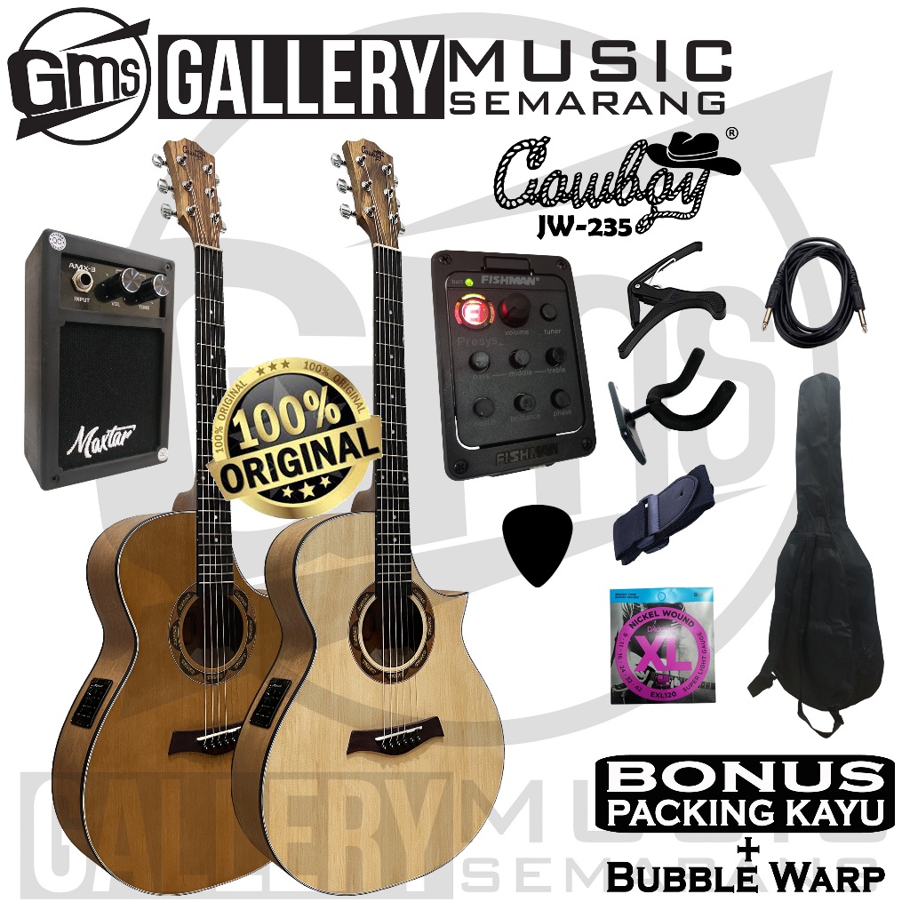ORIGINAL Gitar Akustik Elektrik Cowboy JW-235 NA / JW 235NS Gitar Cowboy Original