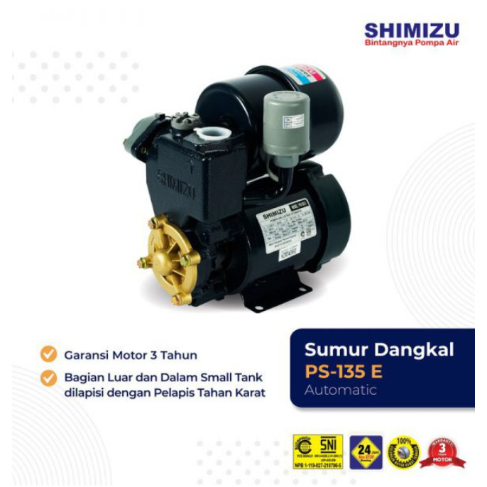 Pompa Air Shimizu PS-135 E Sumur Dangkal Jet Pump