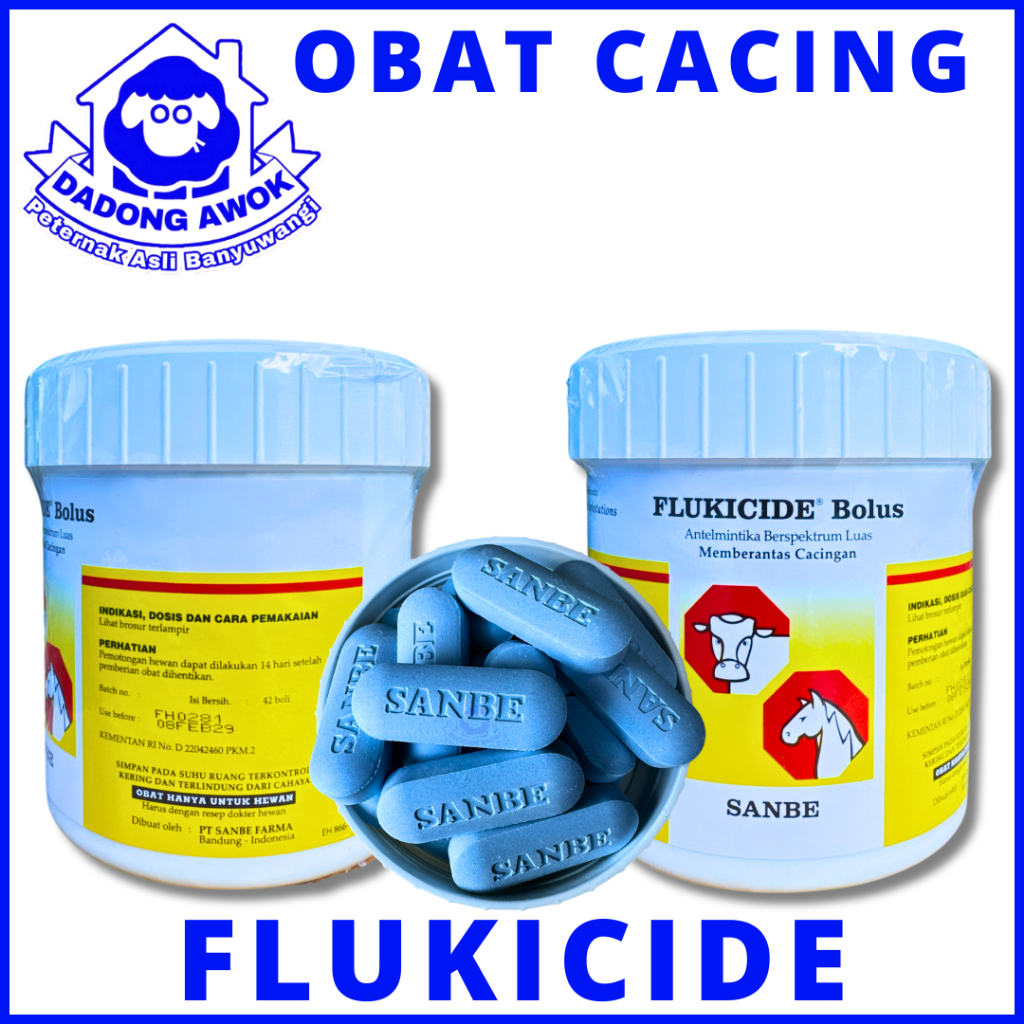 FLUKICIDE BOLUS 42 bolus - OBAT CACING SAPI - OBAT CACING KAMBING - OBAT CACING SANBE - OBAT CACING
